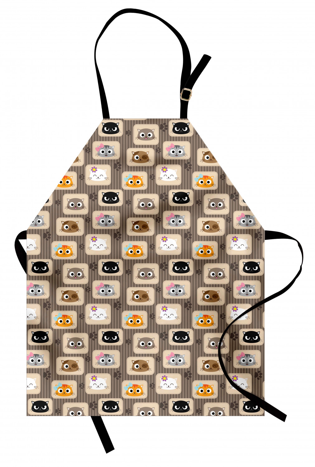 Ambesonne Cat Apron Unisex Kitchen Bib with Adjustable Neck Cooking Baking