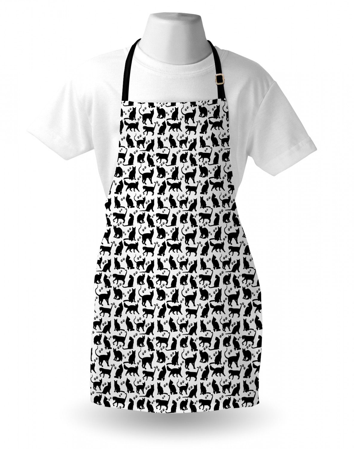 Ambesonne Cat Apron Unisex Kitchen Bib with Adjustable Neck Cooking Baking