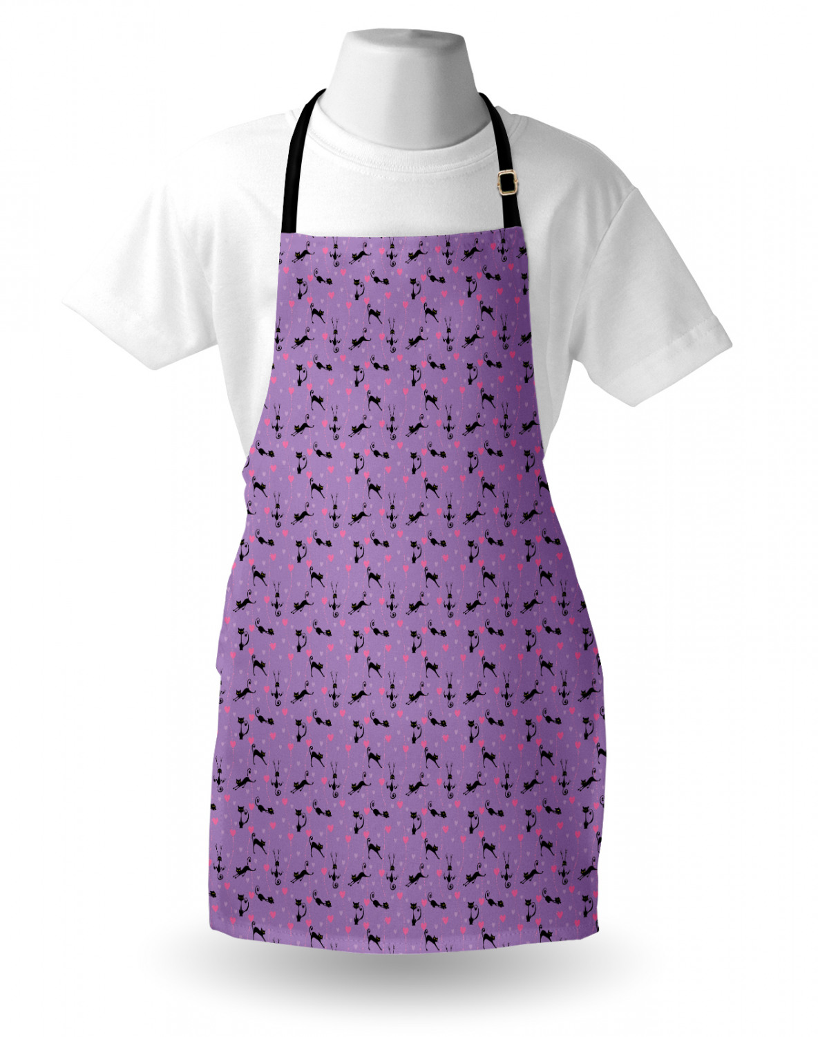 Ambesonne Cat Apron Unisex Kitchen Bib with Adjustable Neck Cooking Baking