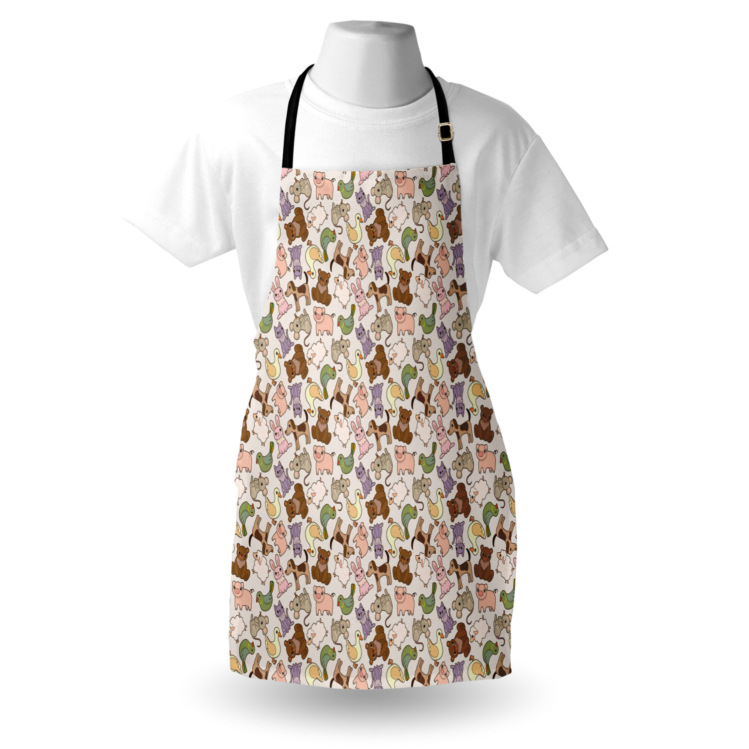 Animals Apron Unisex Kitchen Bib with Adjustable Neck Cooking Baking