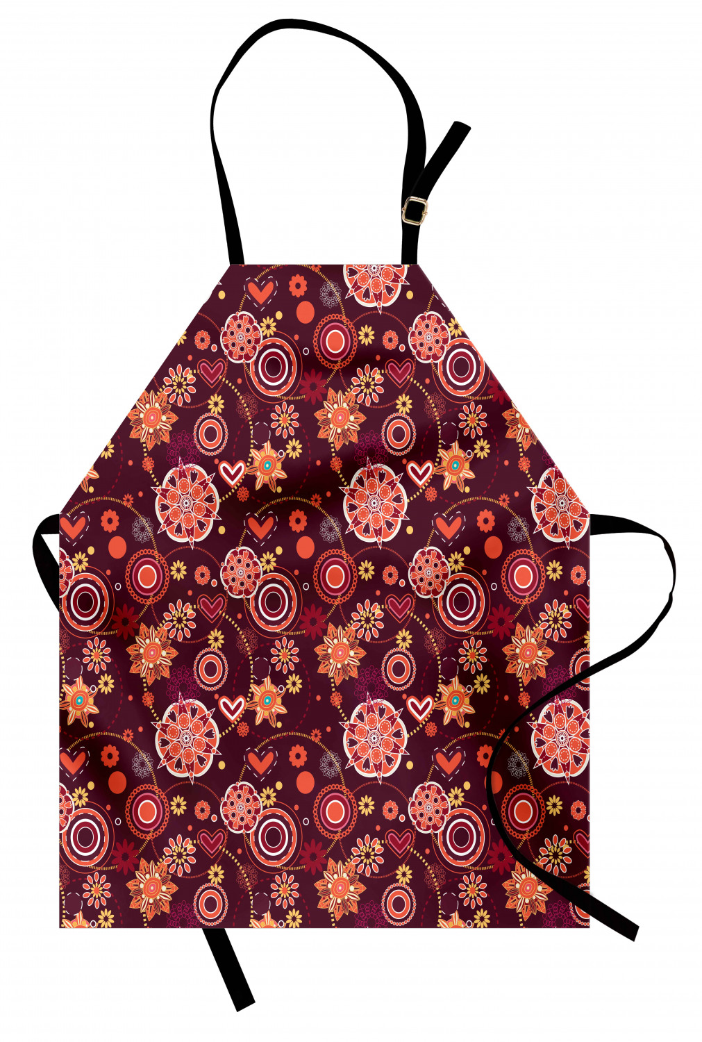 Ambesonne Flower Apron Unisex Kitchen Bib with Adjustable Neck Cooking Baking - Bild 178 von 183