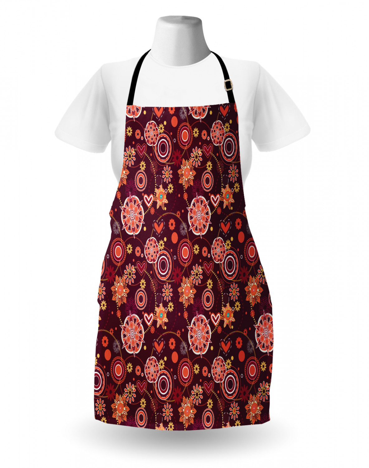 Ambesonne Flower Apron Unisex Kitchen Bib with Adjustable Neck Cooking Baking - Bild 179 von 183
