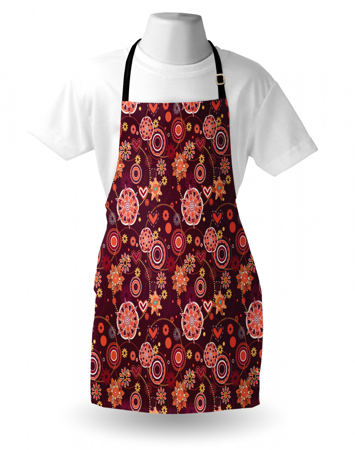 Ambesonne Flower Apron Unisex Kitchen Bib with Adjustable Neck Cooking Baking - Bild 180 von 183