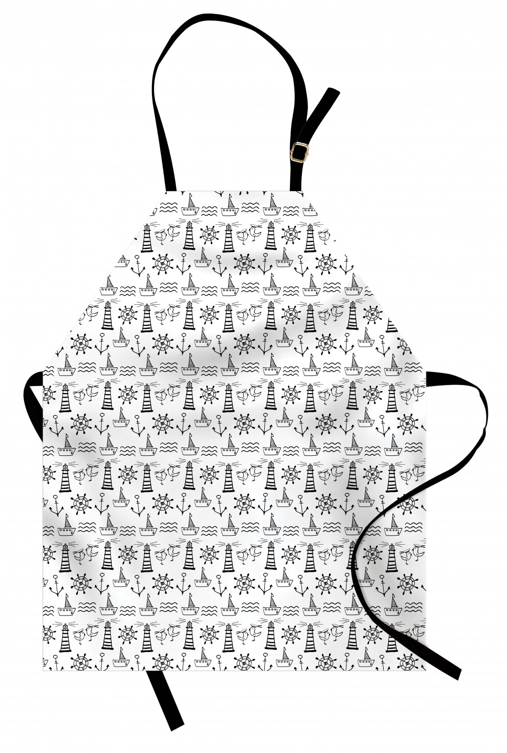 Nautical Whale Apron Unisex Kitchen Bib with Adjustable Neck Cooking