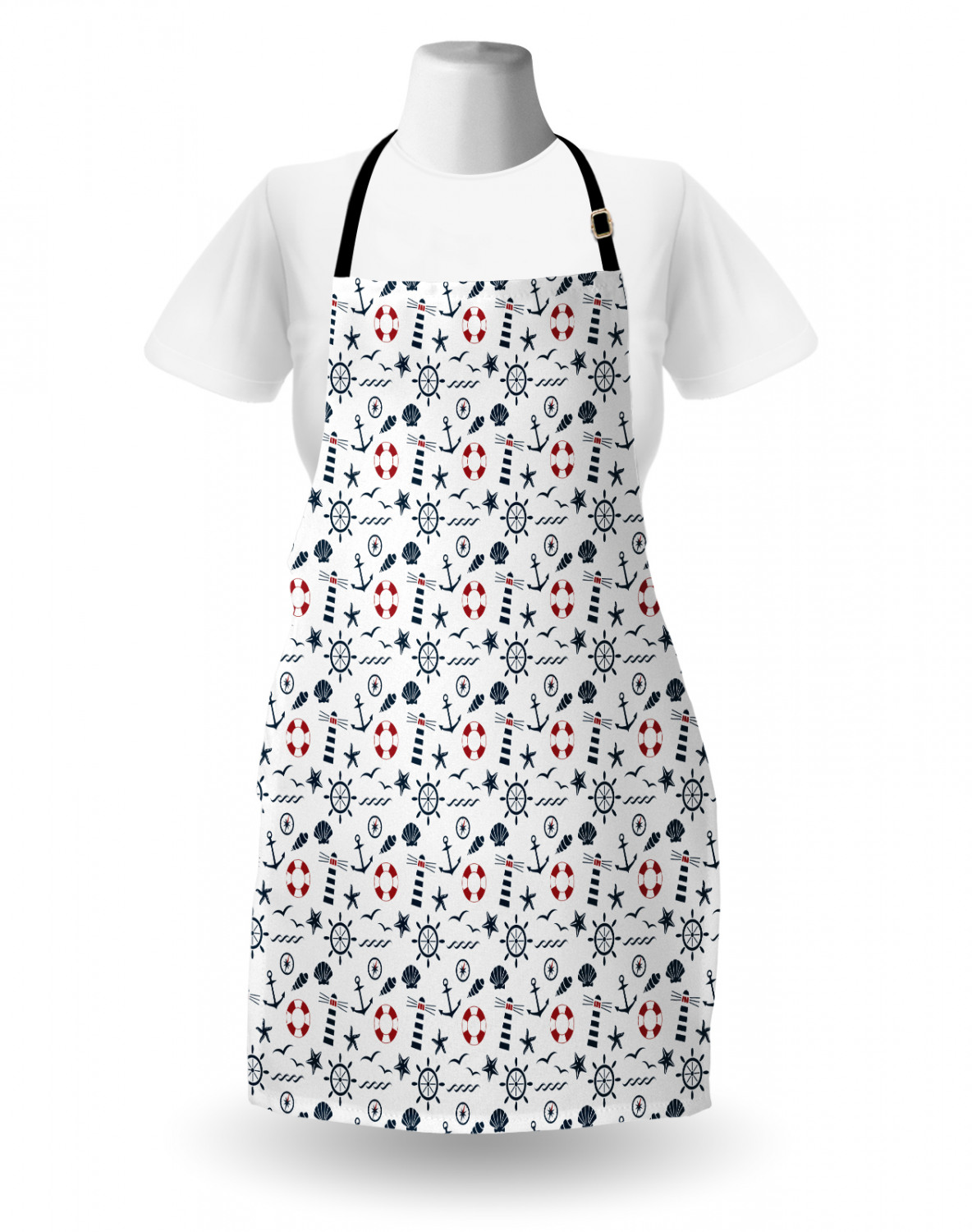 Nautical Whale Apron Unisex Kitchen Bib with Adjustable Neck Cooking