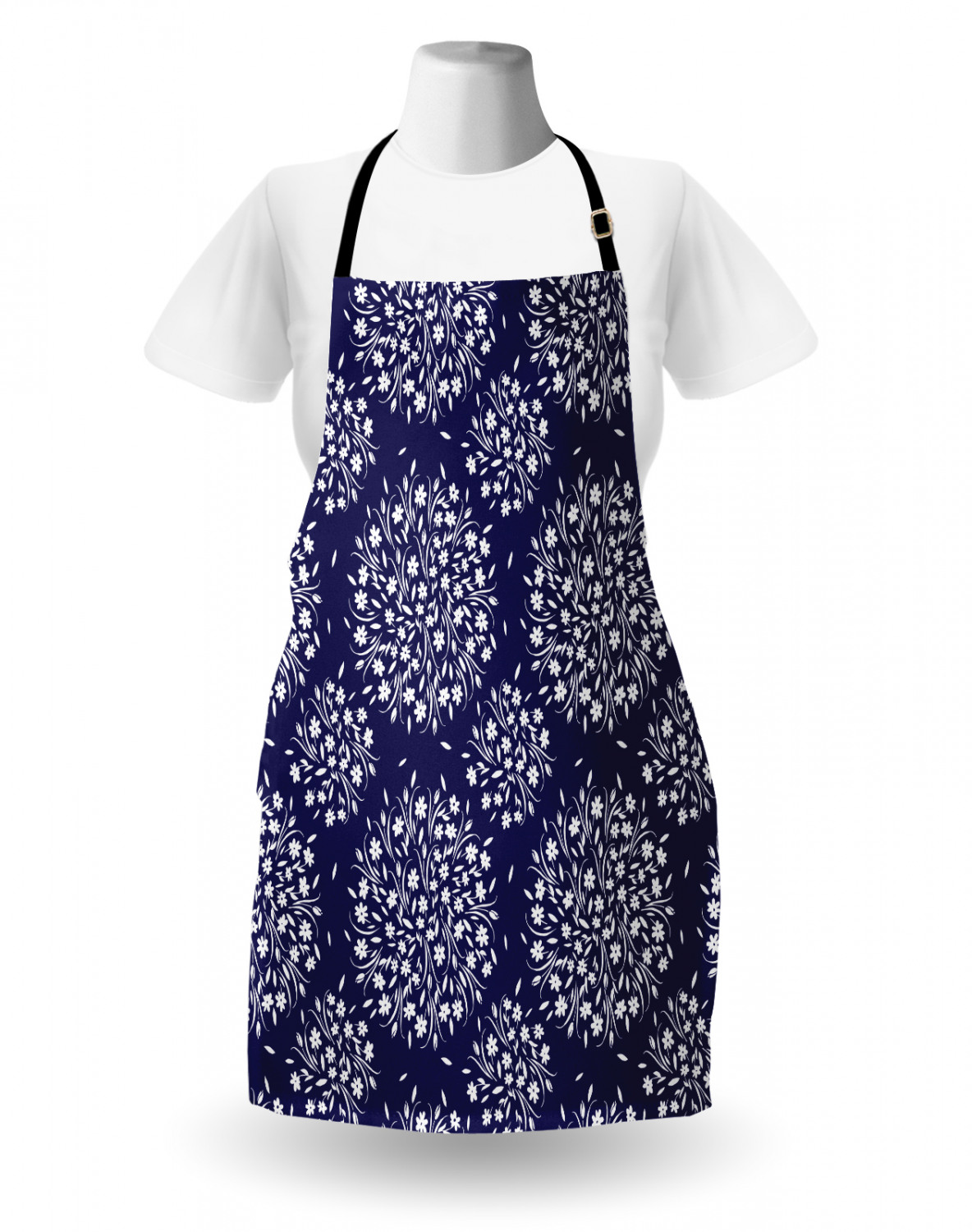 Ambesonne White Apron Unisex Kitchen Bib with Adjustable Neck Cooking Baking