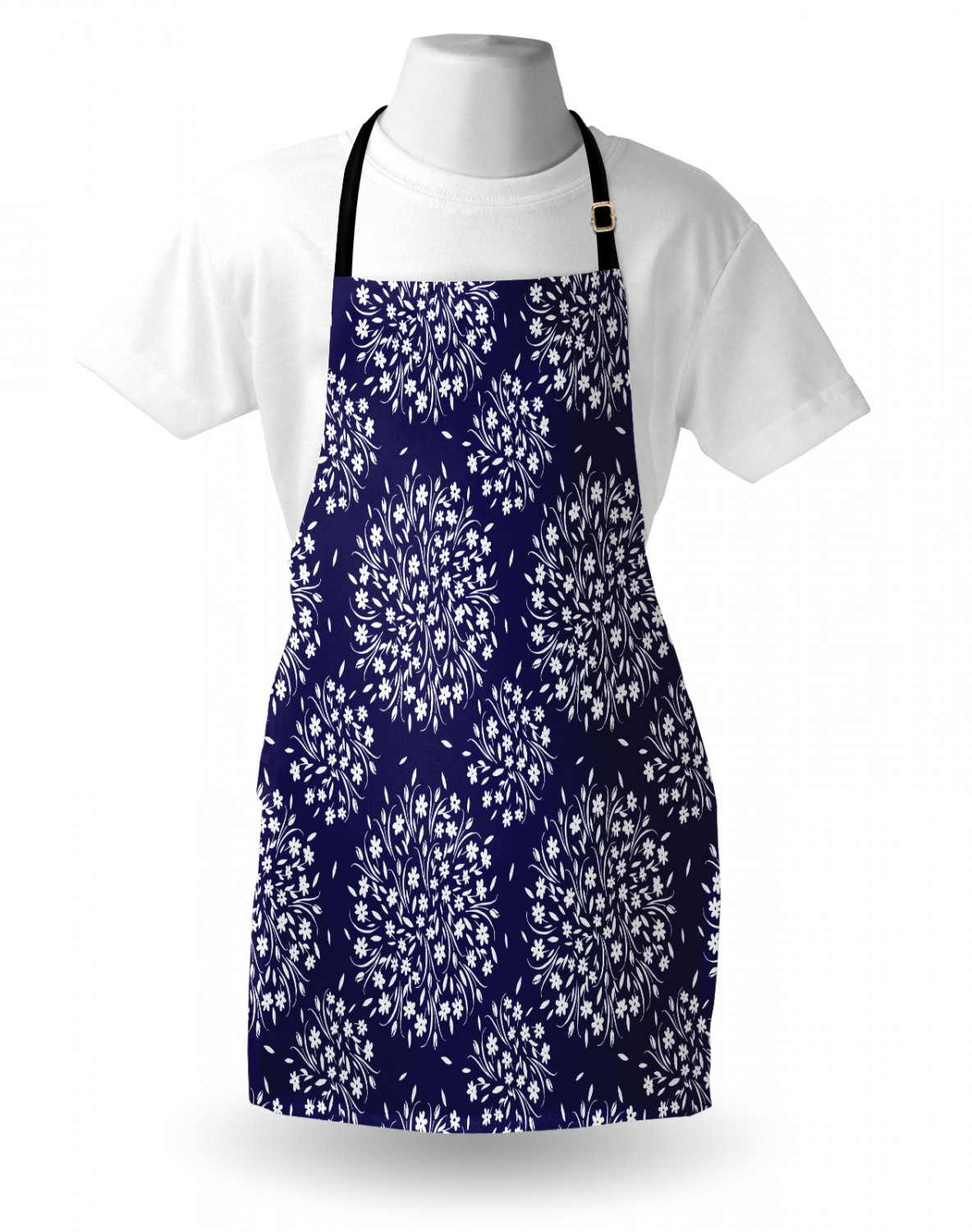 Ambesonne White Apron Unisex Kitchen Bib with Adjustable Neck Cooking Baking