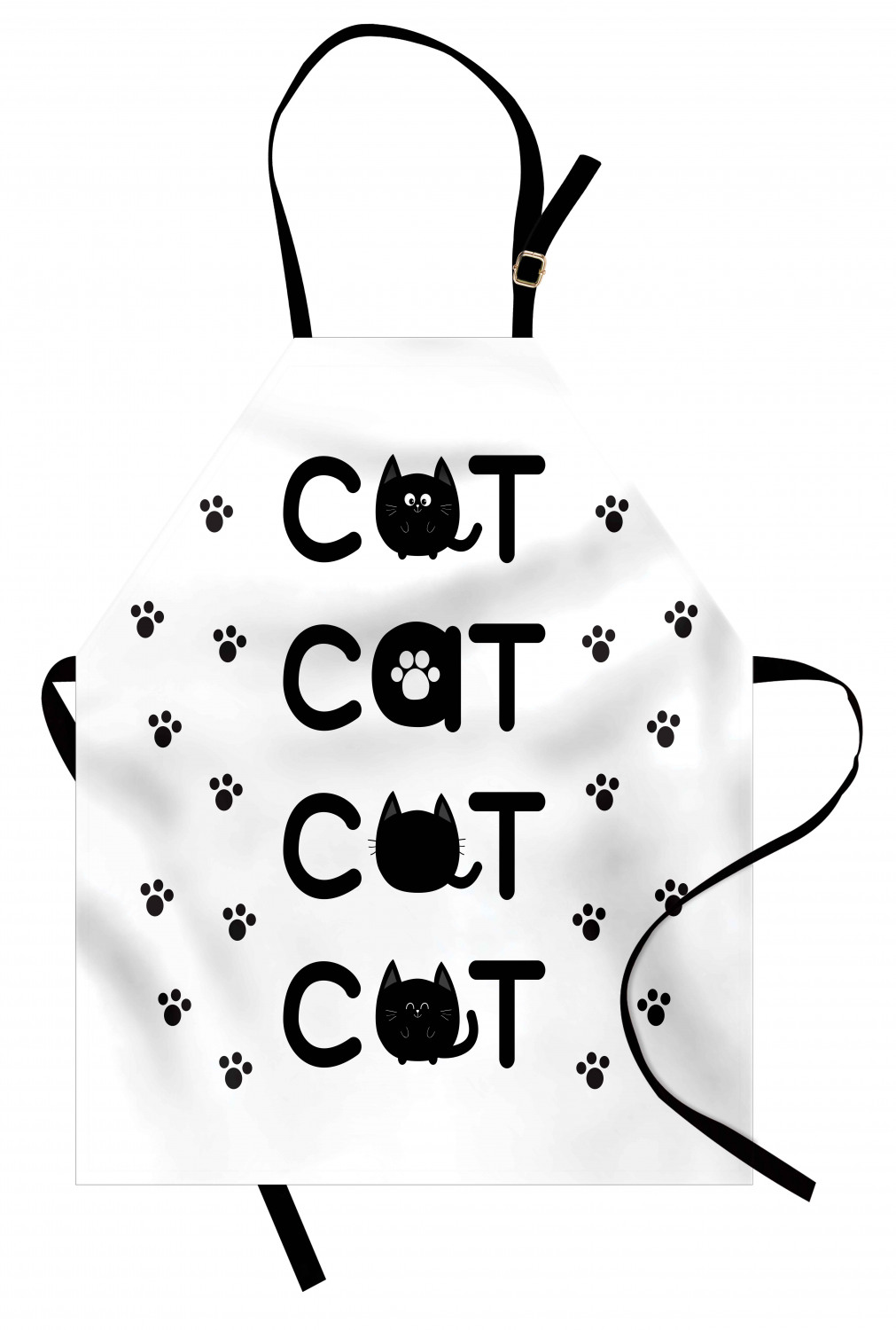 Ambesonne Cat Apron Unisex Kitchen Bib with Adjustable Neck Cooking Baking