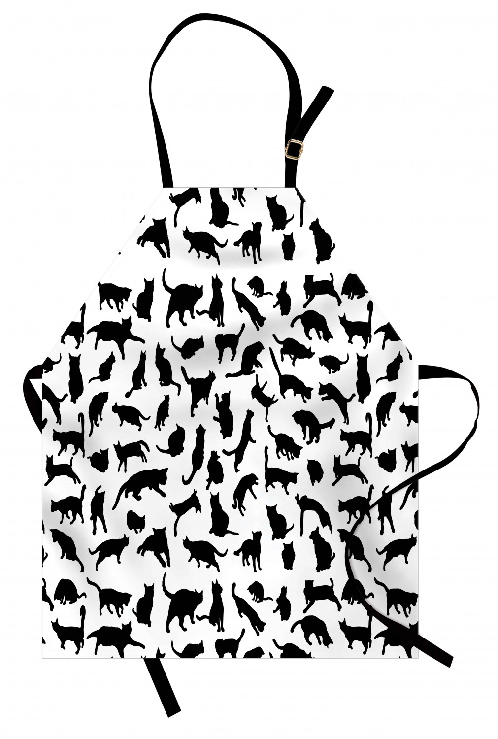 Ambesonne Cat Apron Unisex Kitchen Bib with Adjustable Neck Cooking Baking