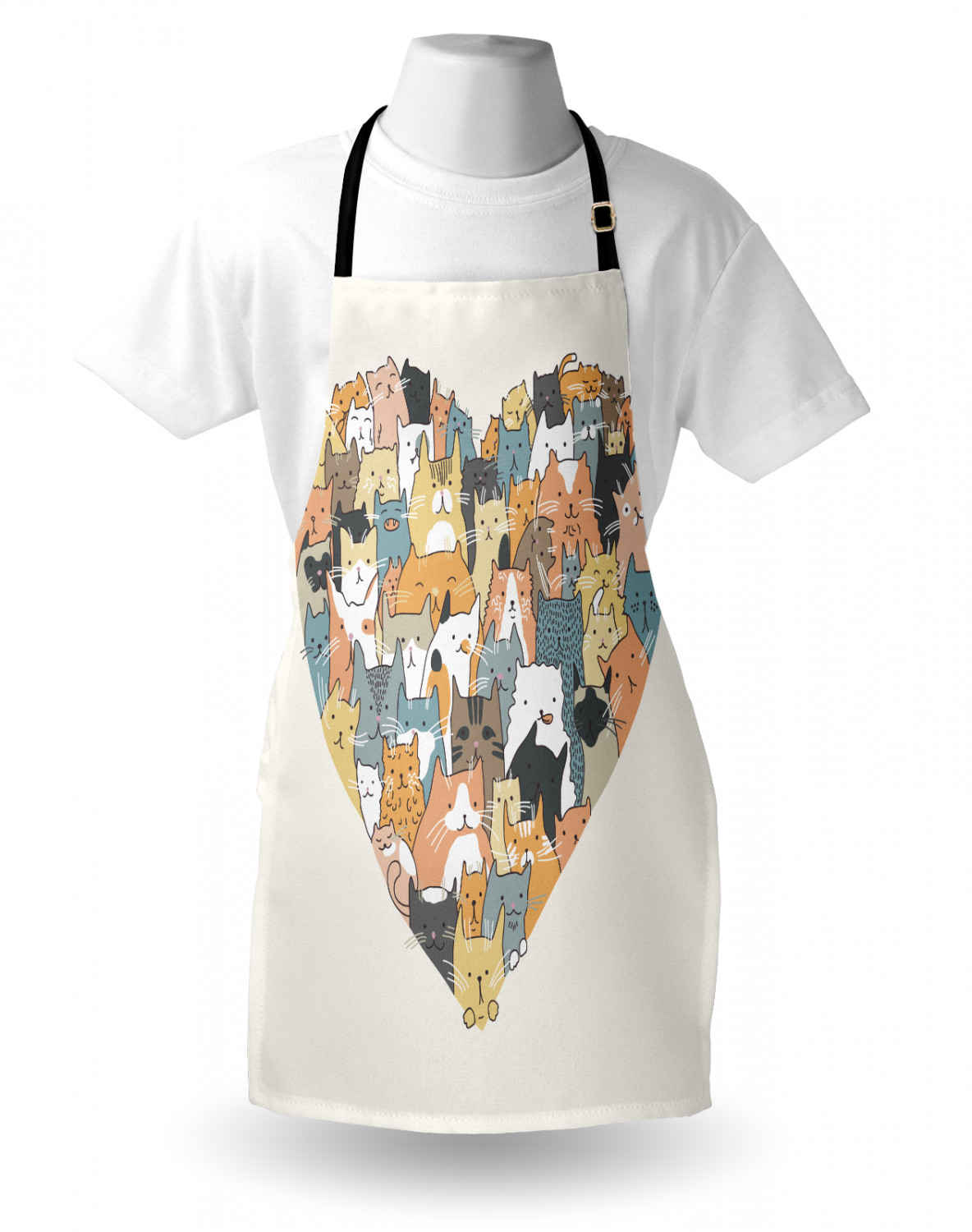 Ambesonne Cat Apron Unisex Kitchen Bib with Adjustable Neck Cooking Baking