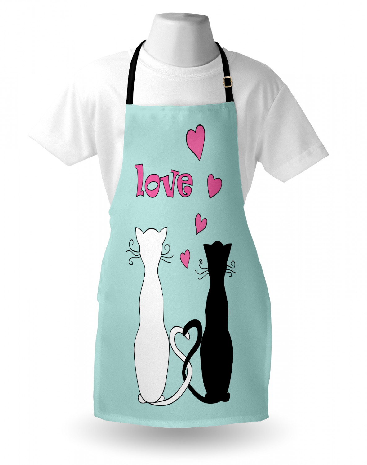 Ambesonne Cat Apron Unisex Kitchen Bib with Adjustable Neck Cooking Baking