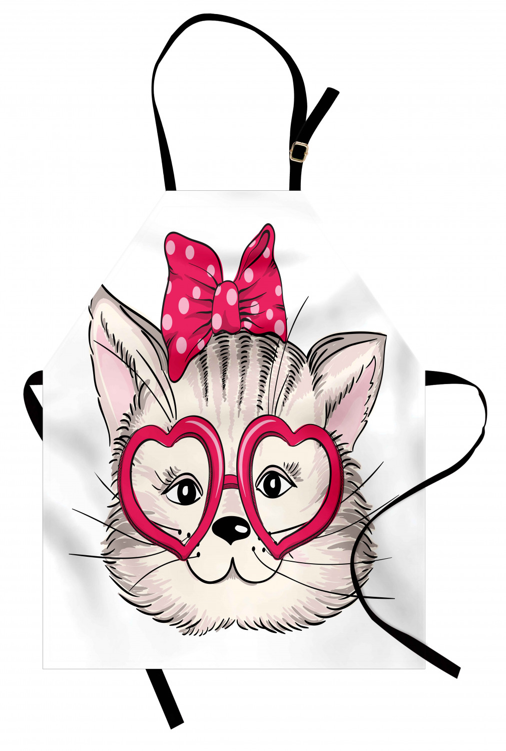 Ambesonne Cat Apron Unisex Kitchen Bib with Adjustable Neck Cooking Baking