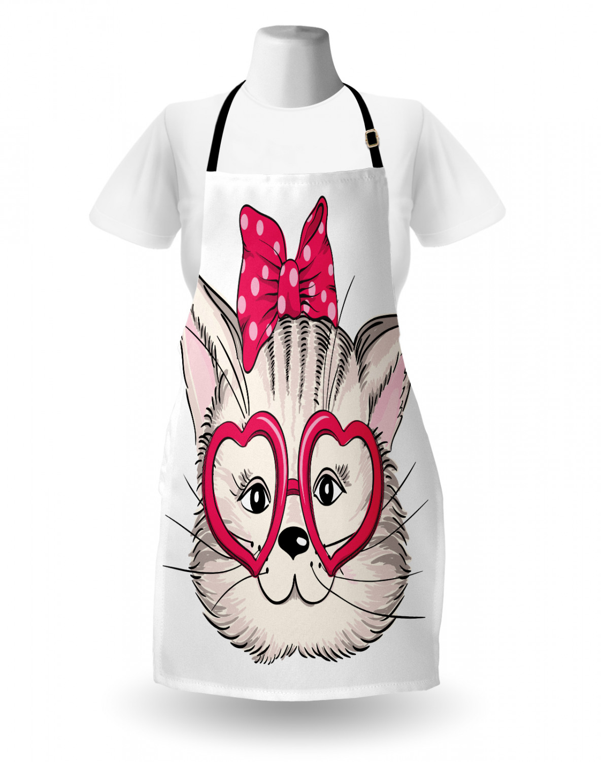 Ambesonne Cat Apron Unisex Kitchen Bib with Adjustable Neck Cooking Baking