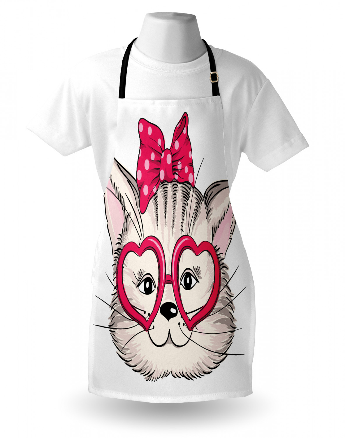 Ambesonne Cat Apron Unisex Kitchen Bib with Adjustable Neck Cooking Baking