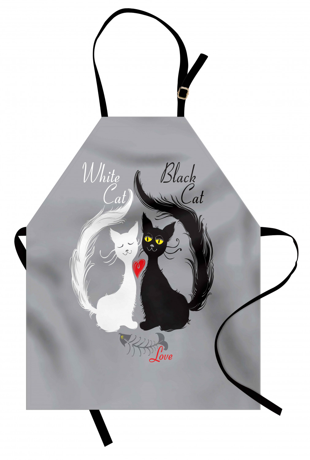 Ambesonne Cat Apron Unisex Kitchen Bib with Adjustable Neck Cooking Baking