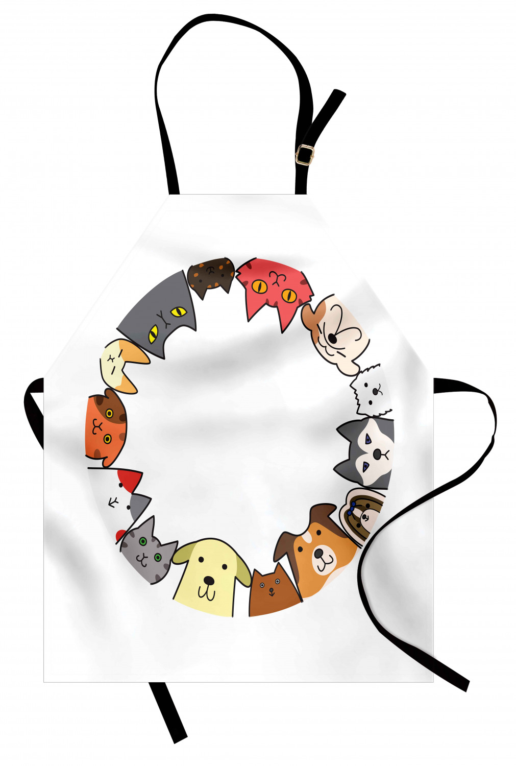 Ambesonne Cat Apron Unisex Kitchen Bib with Adjustable Neck Cooking Baking