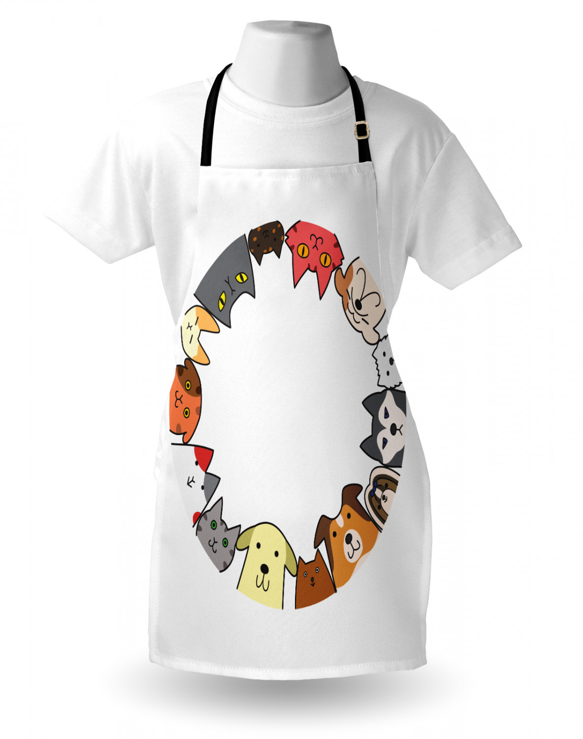 Ambesonne Cat Apron Unisex Kitchen Bib with Adjustable Neck Cooking Baking