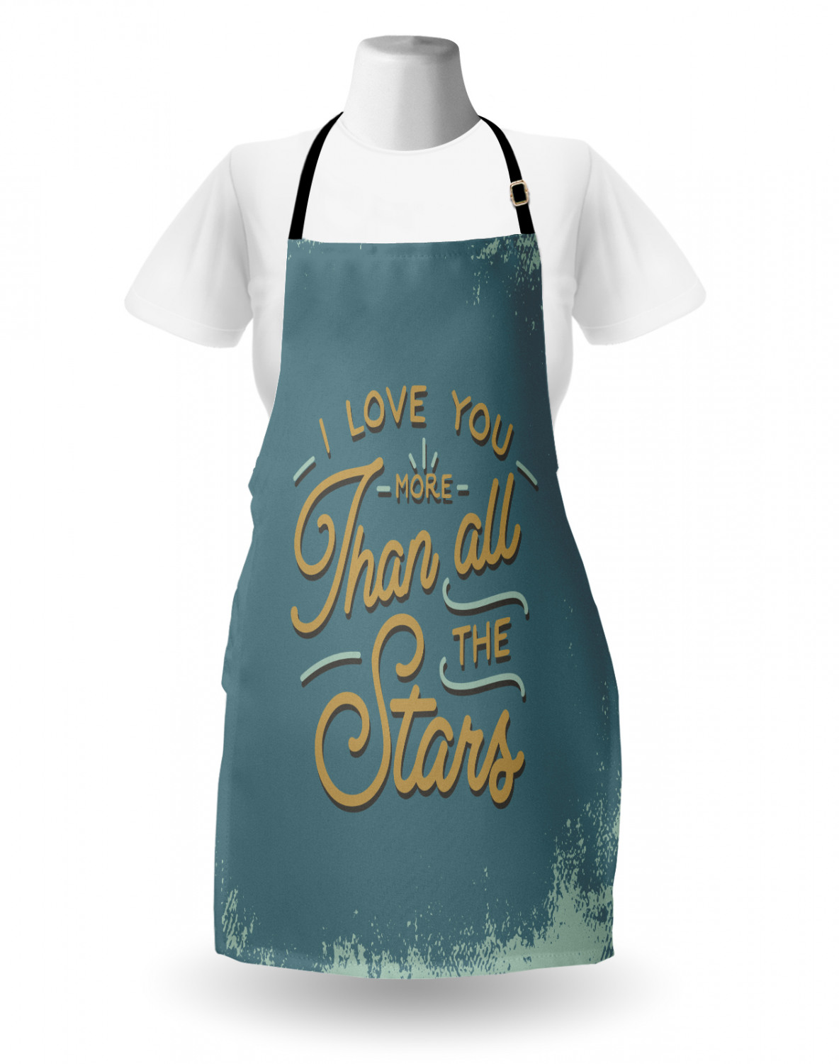 I Love You More Apron Unisex Kitchen Bib with Adjustable Neck Cooking