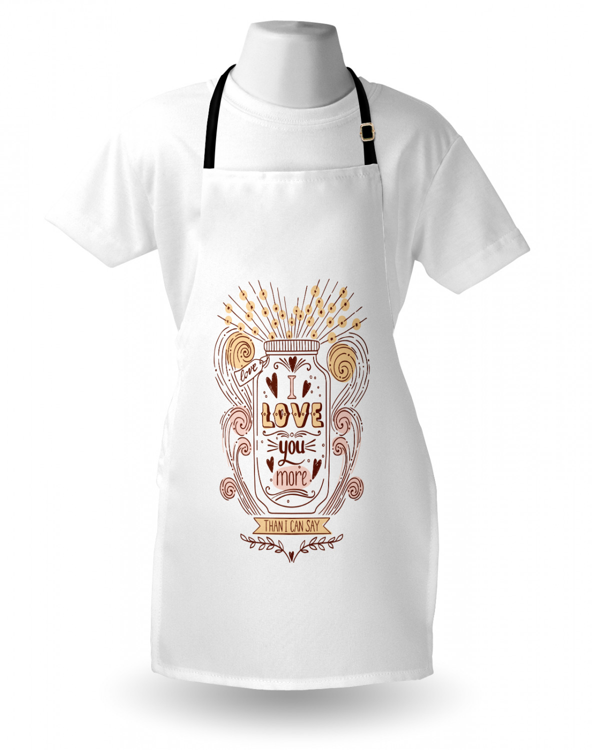 I Love You More Apron Unisex Kitchen Bib with Adjustable Neck Cooking