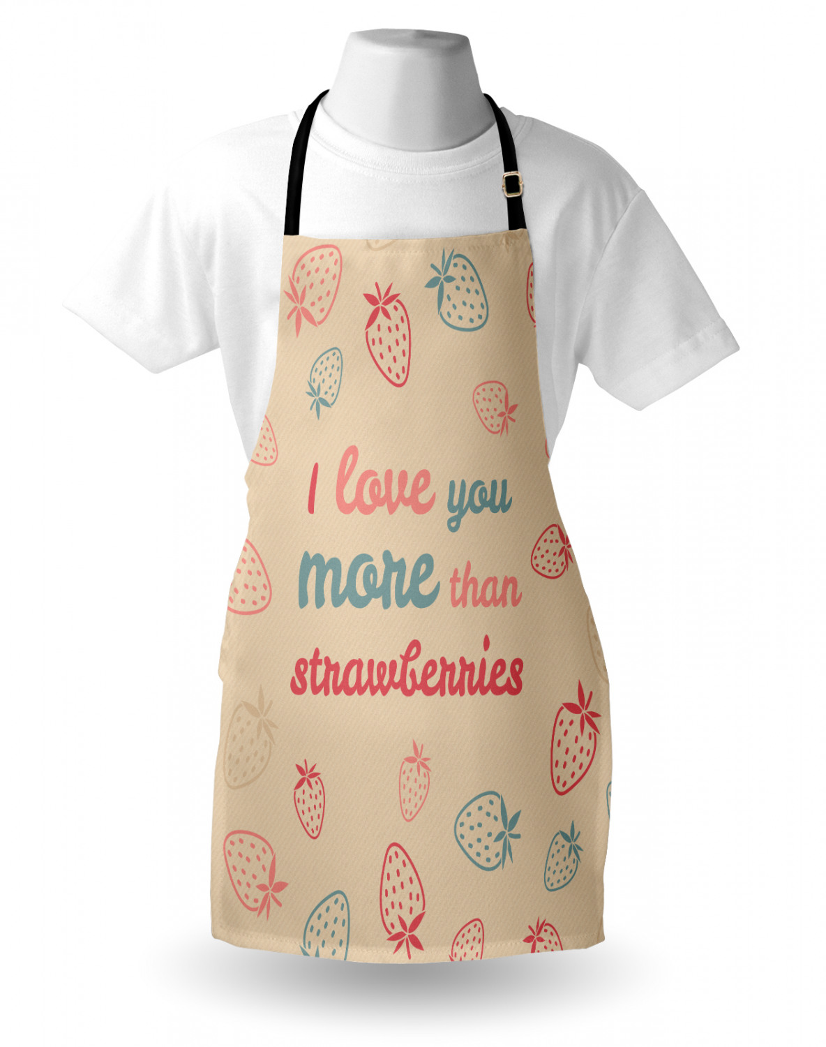 I Love You More Apron Unisex Kitchen Bib with Adjustable Neck Cooking