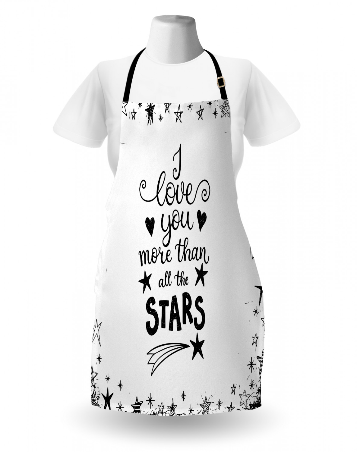 I Love You More Apron Unisex Kitchen Bib with Adjustable Neck Cooking