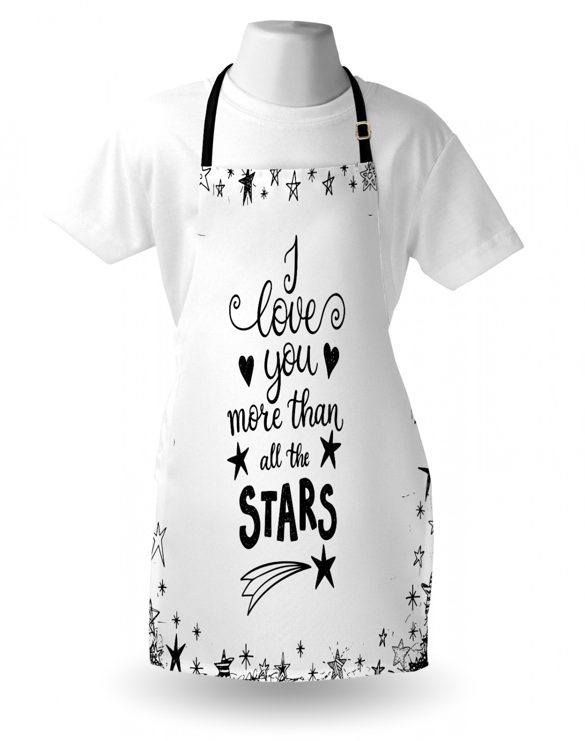 I Love You More Apron Unisex Kitchen Bib with Adjustable Neck Cooking