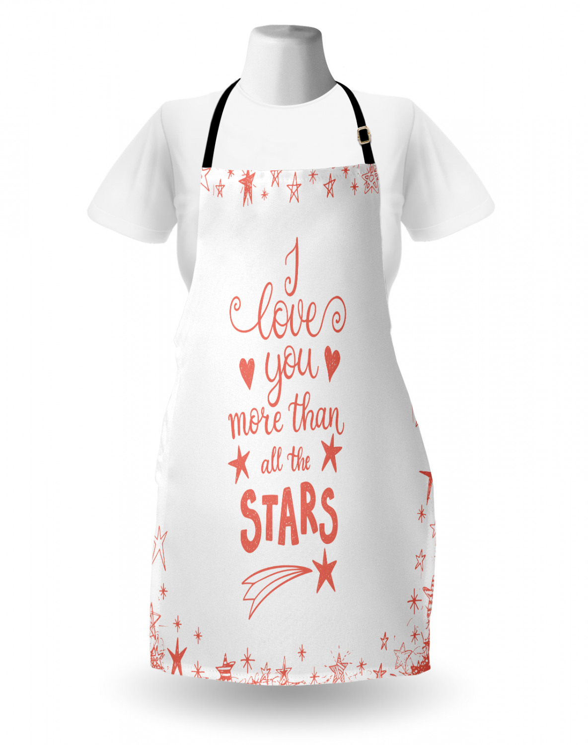 I Love You More Apron Unisex Kitchen Bib with Adjustable Neck Cooking