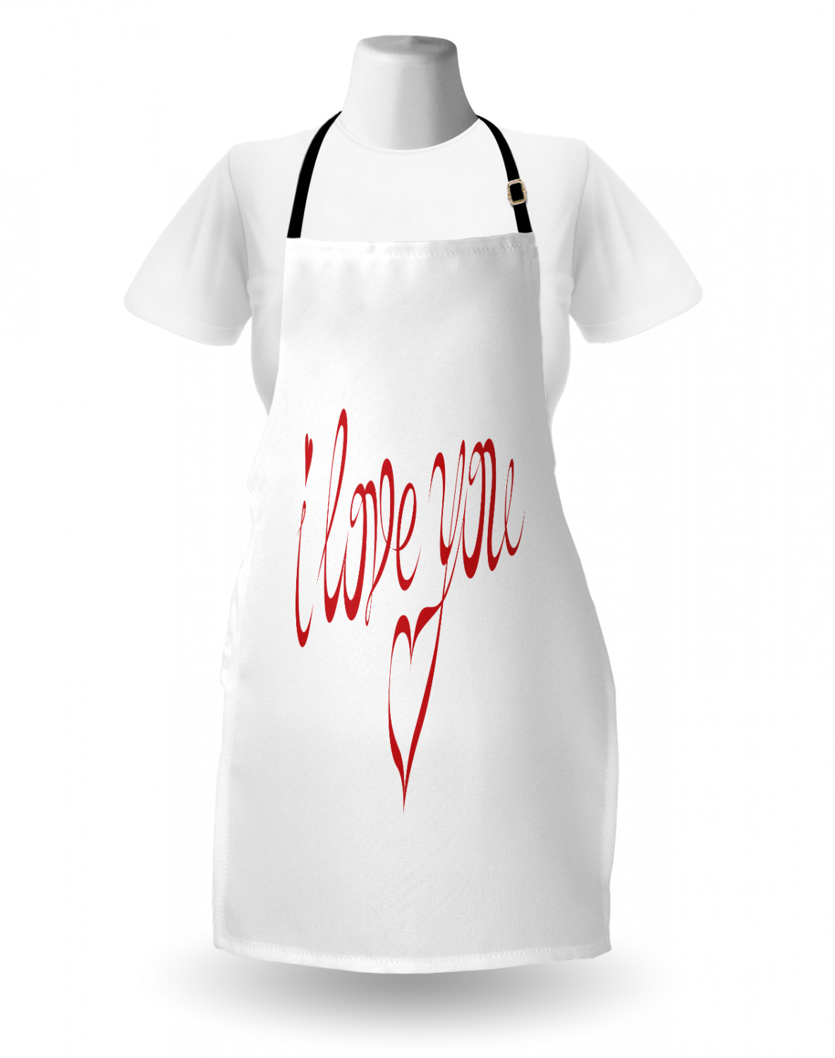 I Love You More Apron Unisex Kitchen Bib with Adjustable Neck Cooking