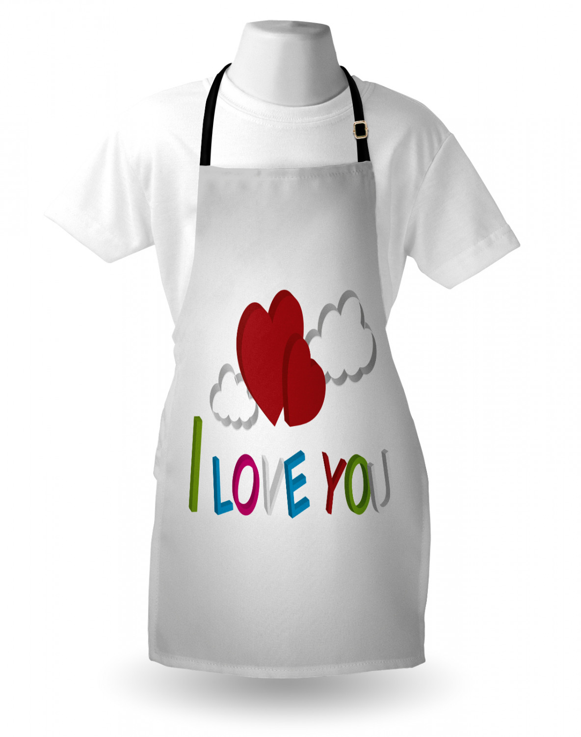 I Love You More Apron Unisex Kitchen Bib with Adjustable Neck Cooking