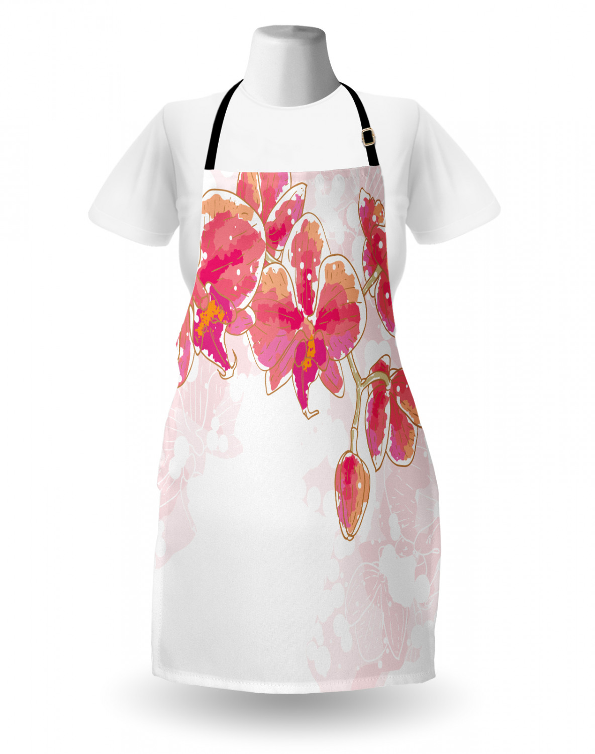 Ambesonne Flower Apron Unisex Kitchen Bib with Adjustable Neck Cooking Baking - Bild 50 von 183
