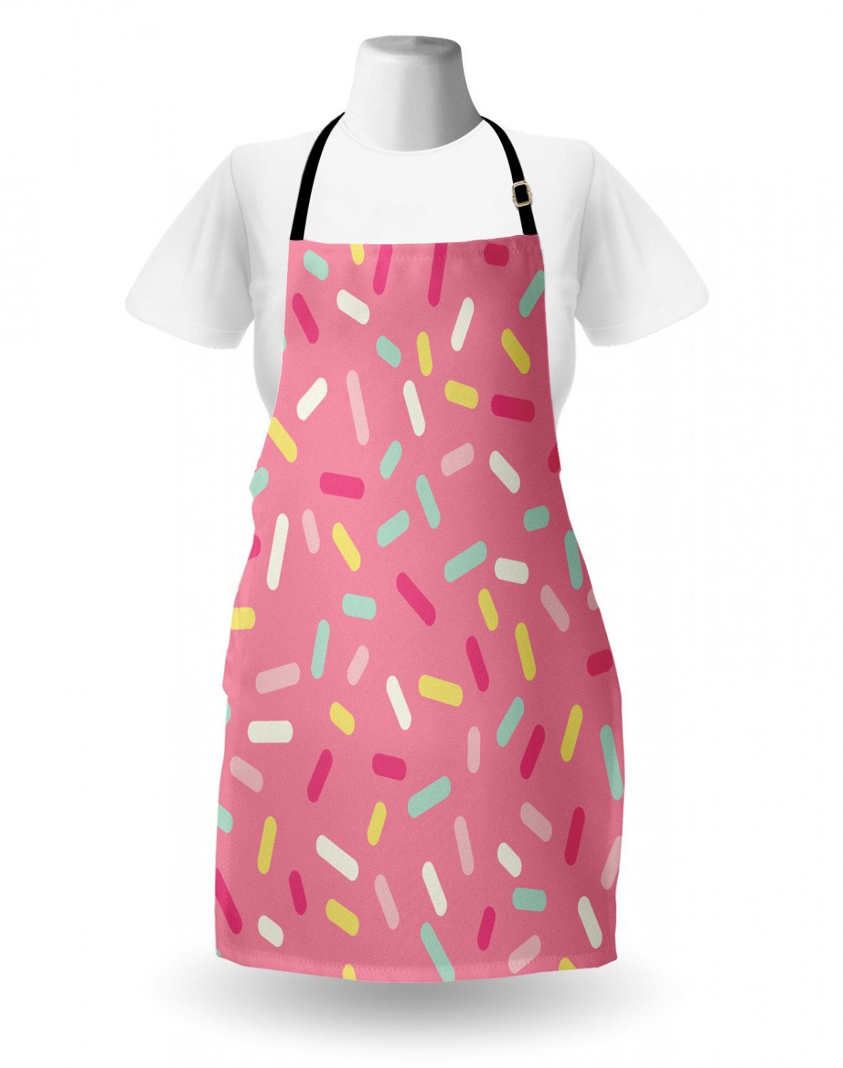 Ambesonne Pink Apron Unisex Kitchen Bib with Adjustable Neck Cooking Baking