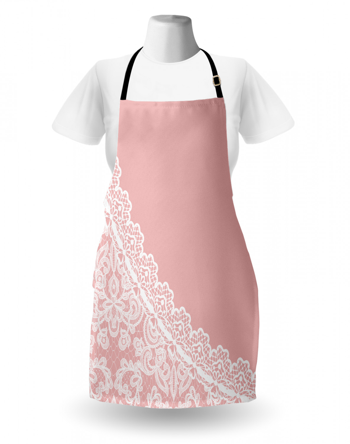 Ambesonne Pink Apron Unisex Kitchen Bib with Adjustable Neck Cooking Baking