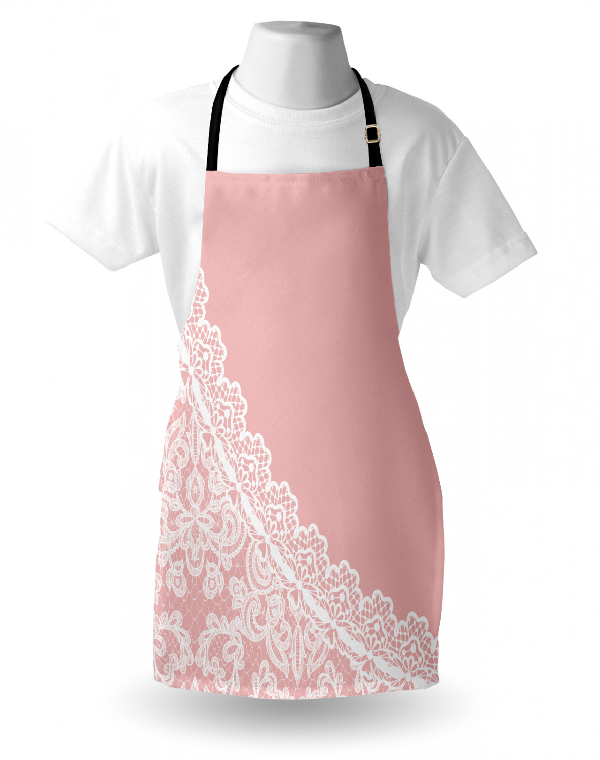 Ambesonne Pink Apron Unisex Kitchen Bib with Adjustable Neck Cooking Baking