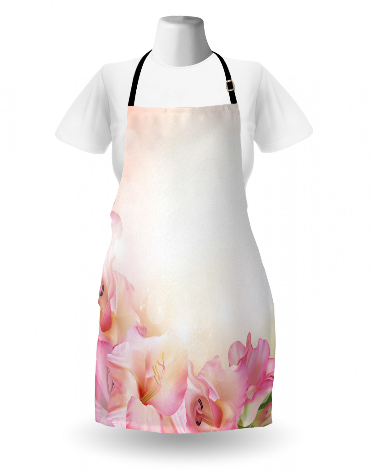 Ambesonne Pink Apron Unisex Kitchen Bib with Adjustable Neck Cooking Baking