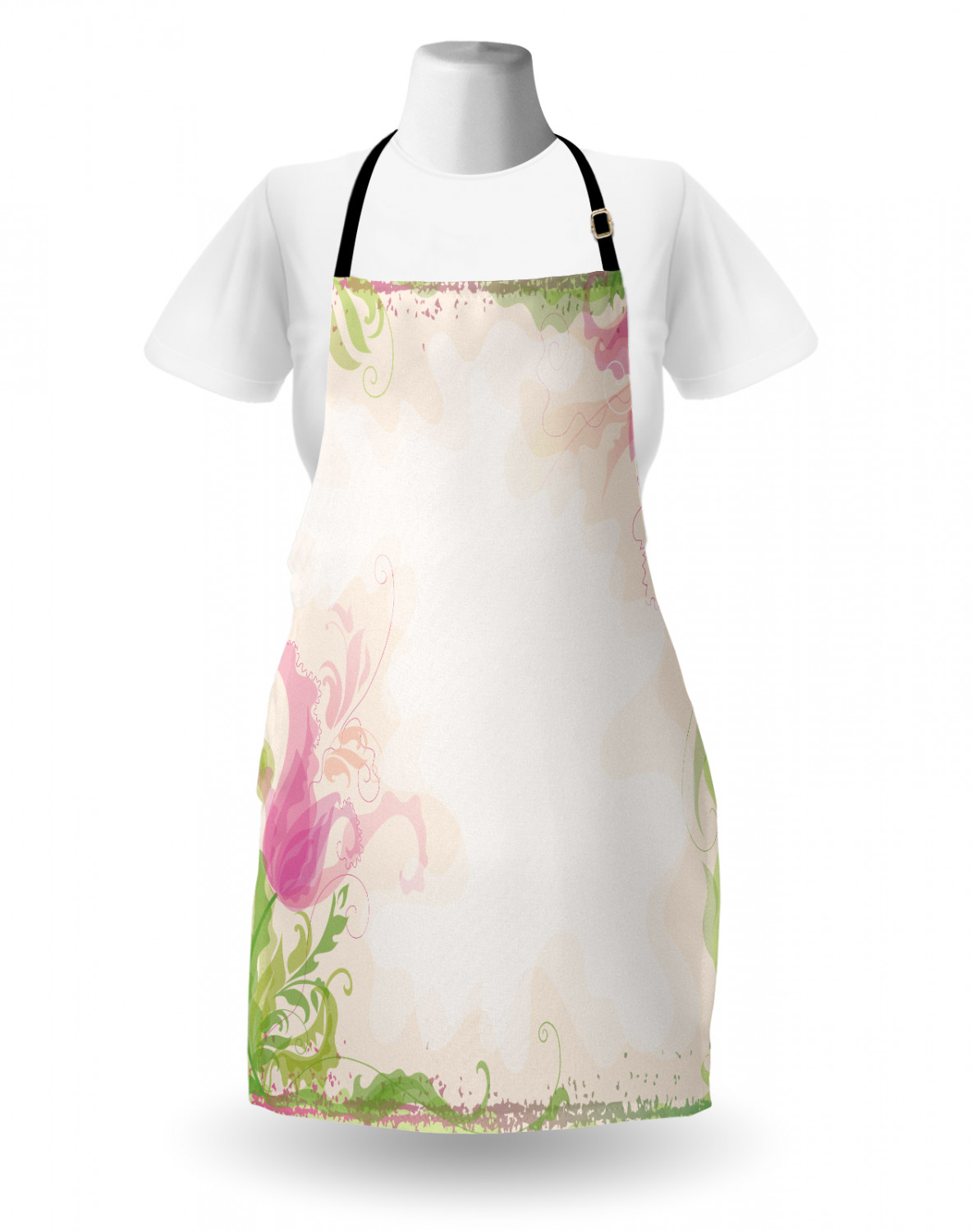 Ambesonne Pink Apron Unisex Kitchen Bib with Adjustable Neck Cooking Baking