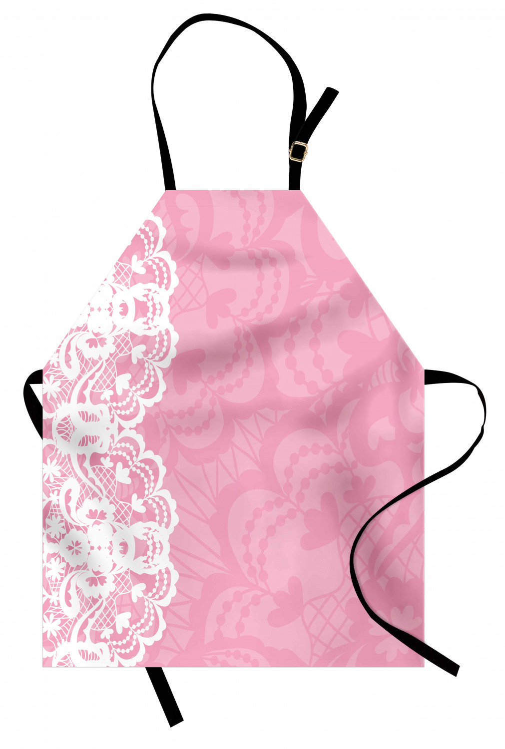 Ambesonne Pink Apron Unisex Kitchen Bib with Adjustable Neck Cooking Baking