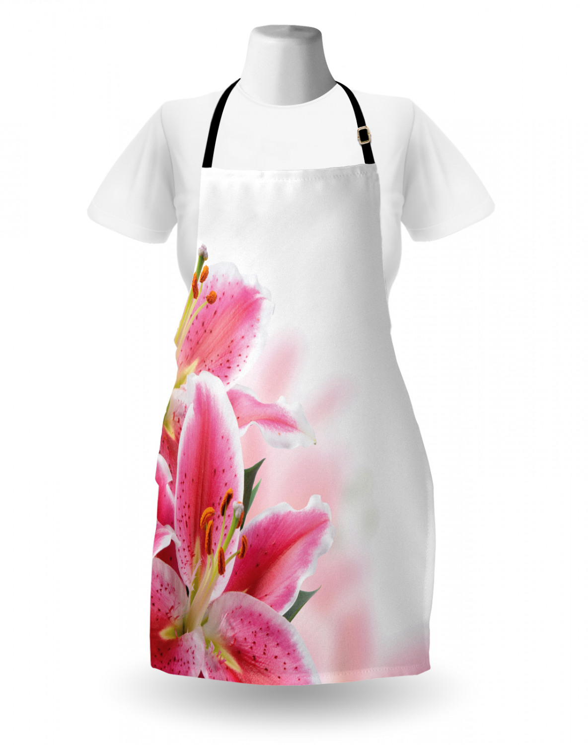 Ambesonne Pink Apron Unisex Kitchen Bib with Adjustable Neck Cooking Baking