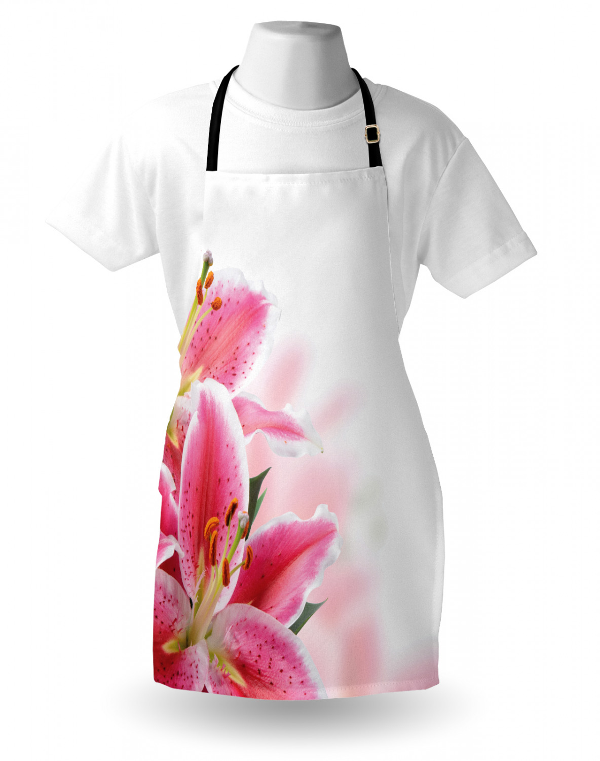 Ambesonne Pink Apron Unisex Kitchen Bib with Adjustable Neck Cooking Baking