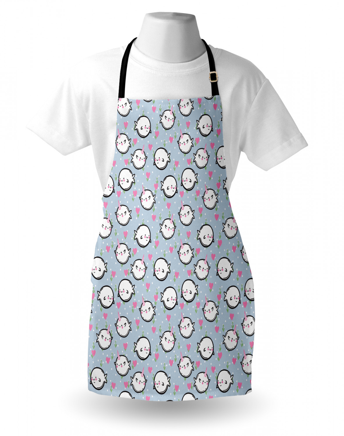 Marine Whale Apron Unisex Kitchen Bib with Adjustable Neck Cooking Baking