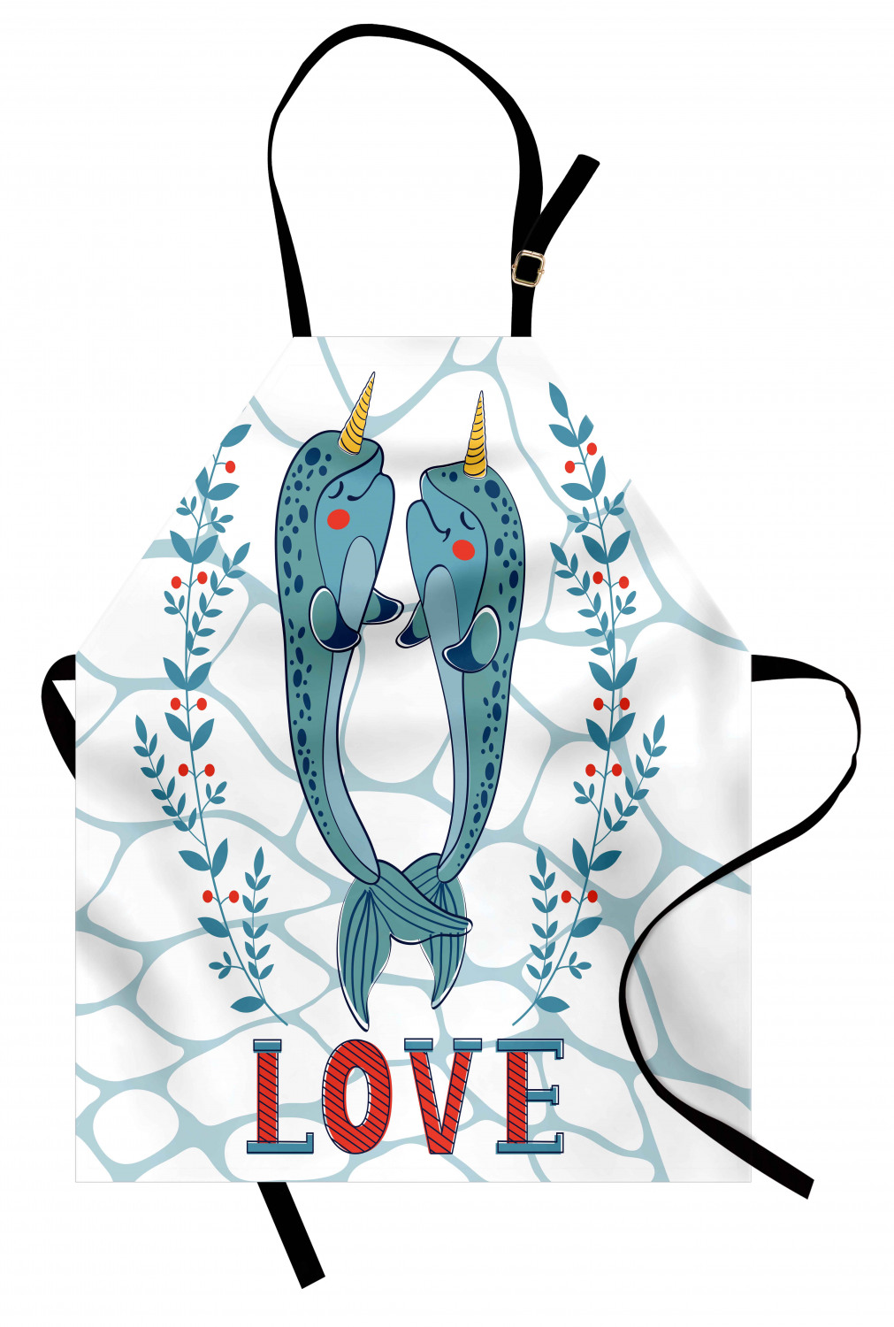 Marine Whale Apron Unisex Kitchen Bib with Adjustable Neck Cooking Baking