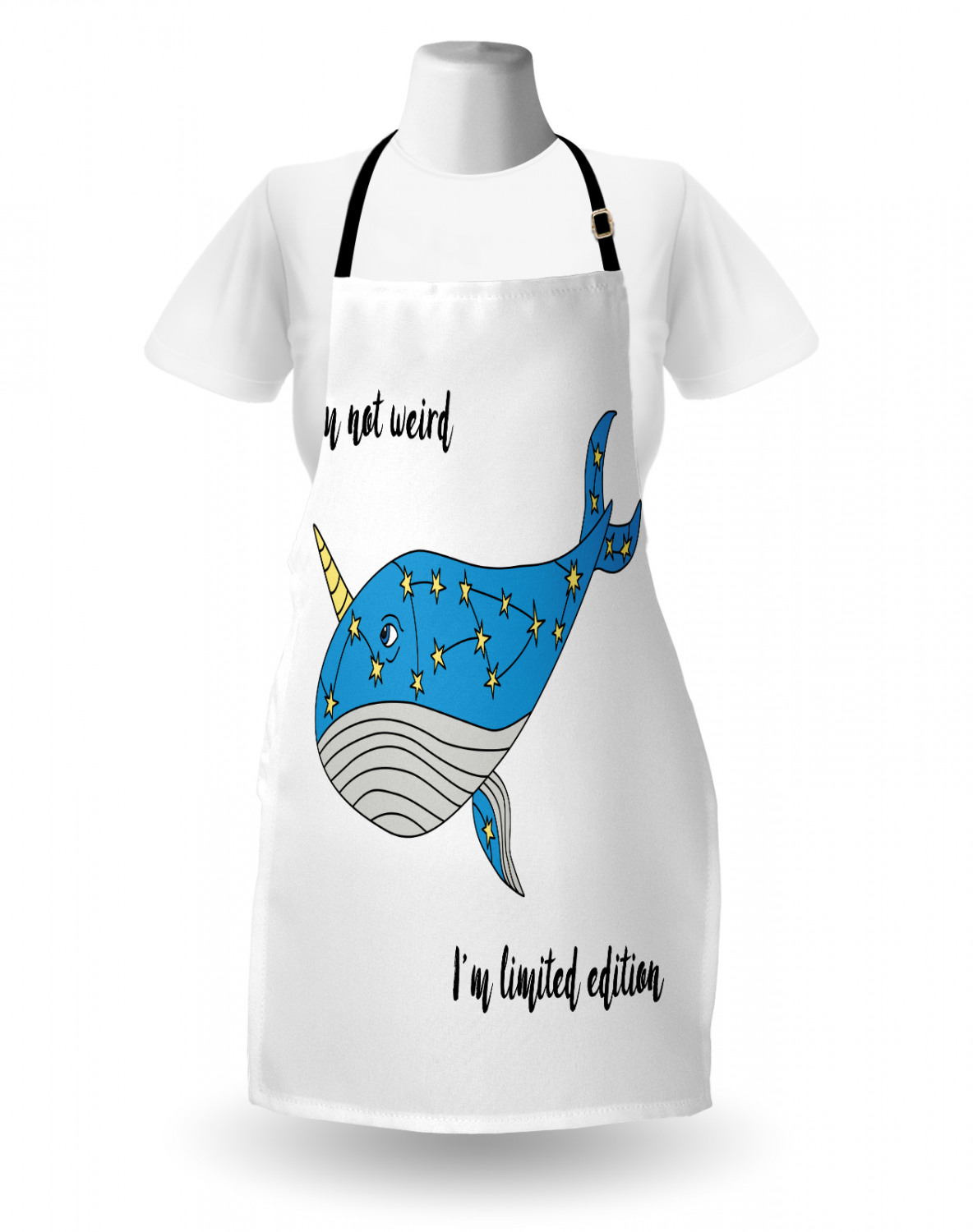 Marine Whale Apron Unisex Kitchen Bib with Adjustable Neck Cooking Baking