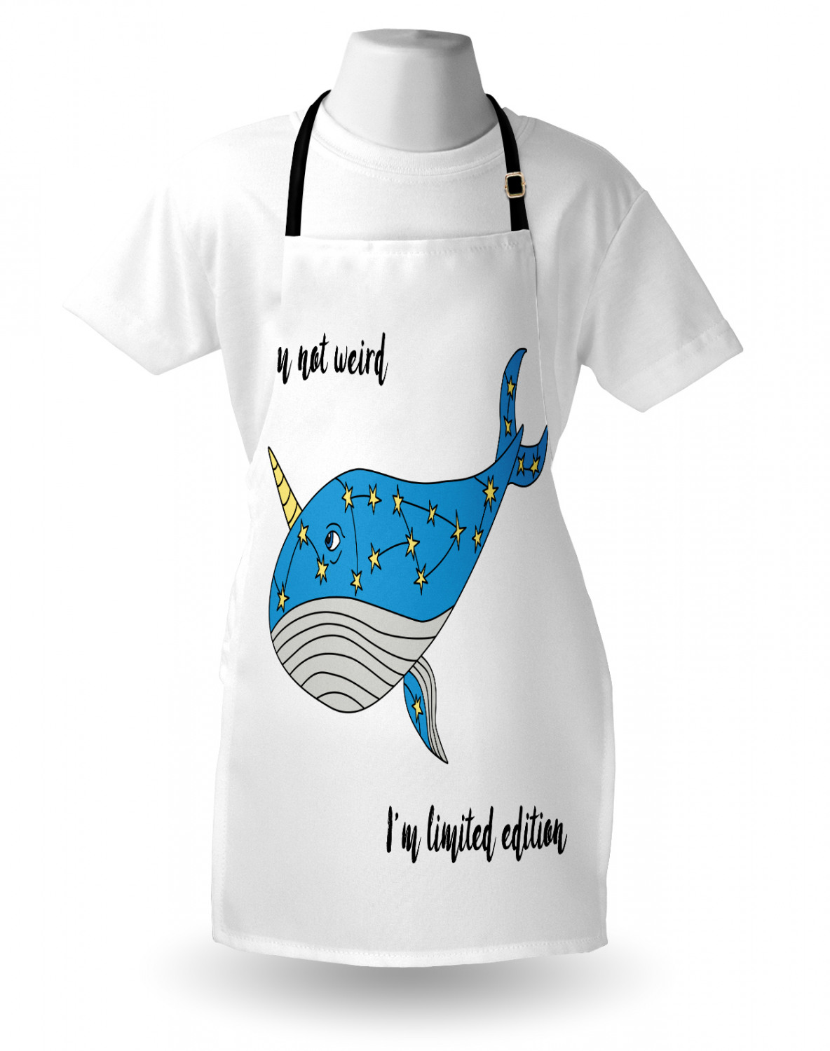 Marine Whale Apron Unisex Kitchen Bib with Adjustable Neck Cooking Baking