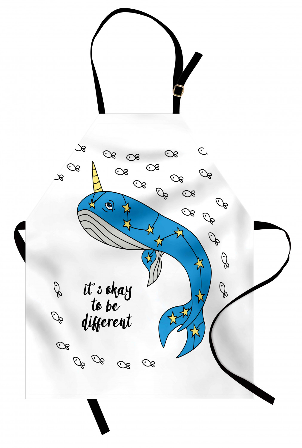 Marine Whale Apron Unisex Kitchen Bib with Adjustable Neck Cooking Baking