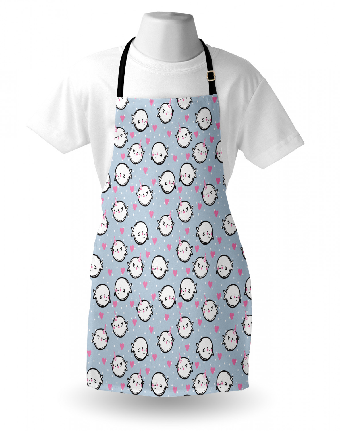 Marine Whale Apron Unisex Kitchen Bib with Adjustable Neck Cooking Baking