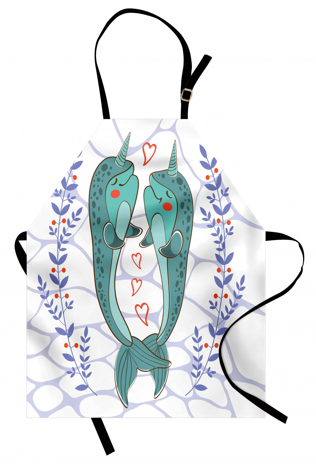 Marine Whale Apron Unisex Kitchen Bib with Adjustable Neck Cooking Baking