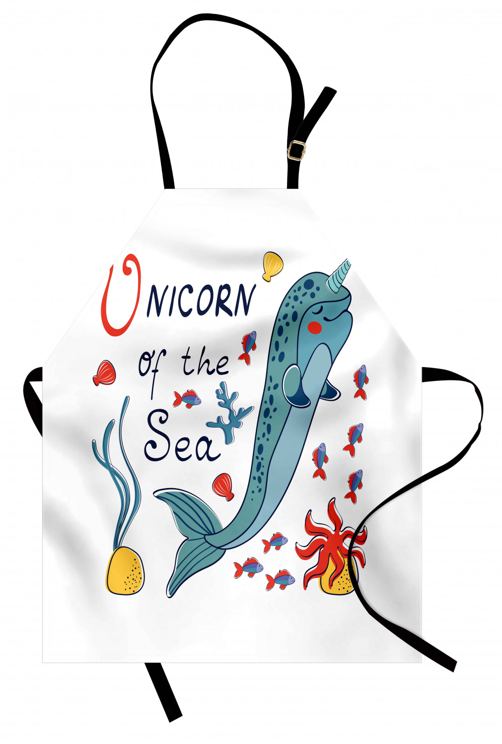 Marine Whale Apron Unisex Kitchen Bib with Adjustable Neck Cooking Baking