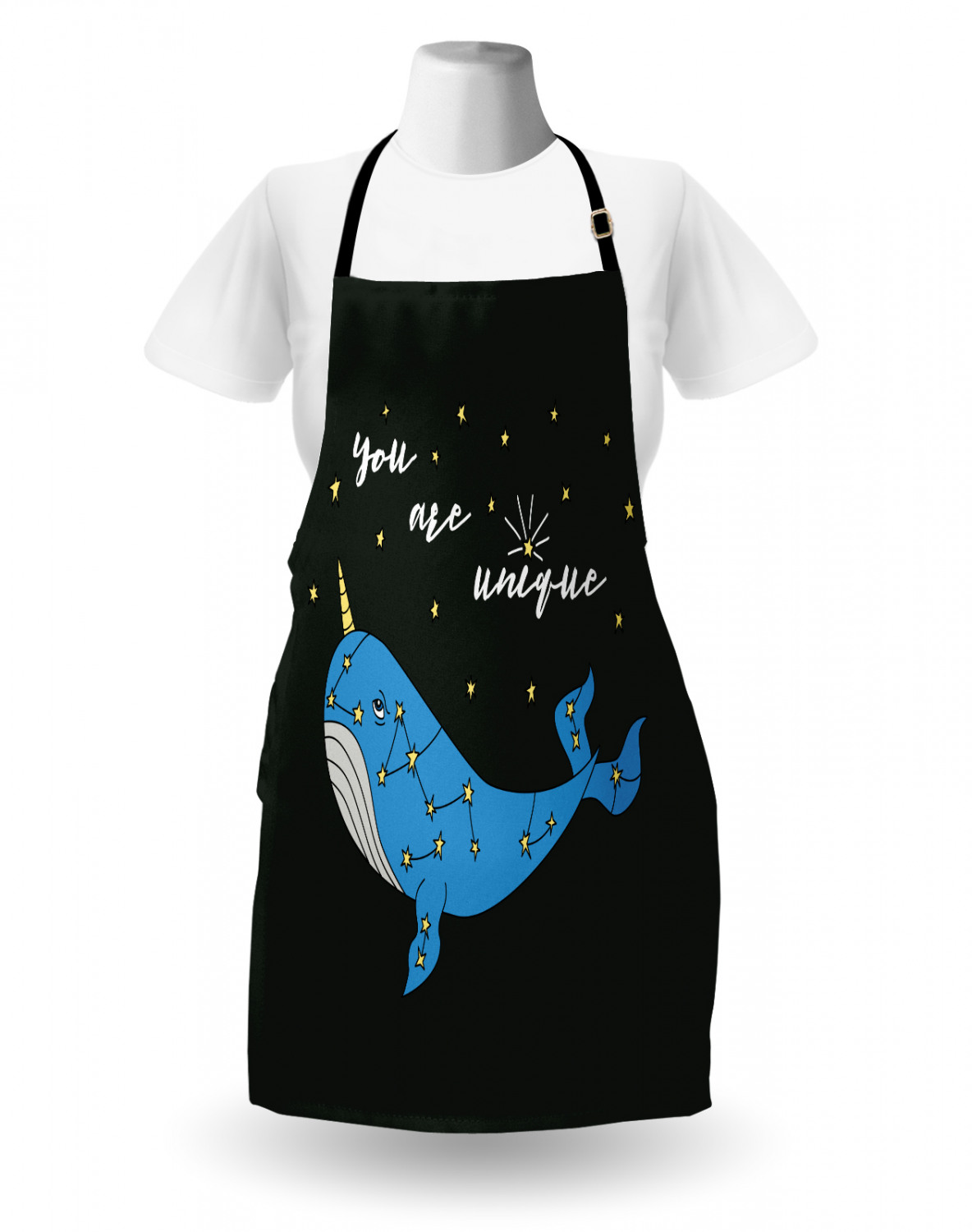 Marine Whale Apron Unisex Kitchen Bib with Adjustable Neck Cooking Baking