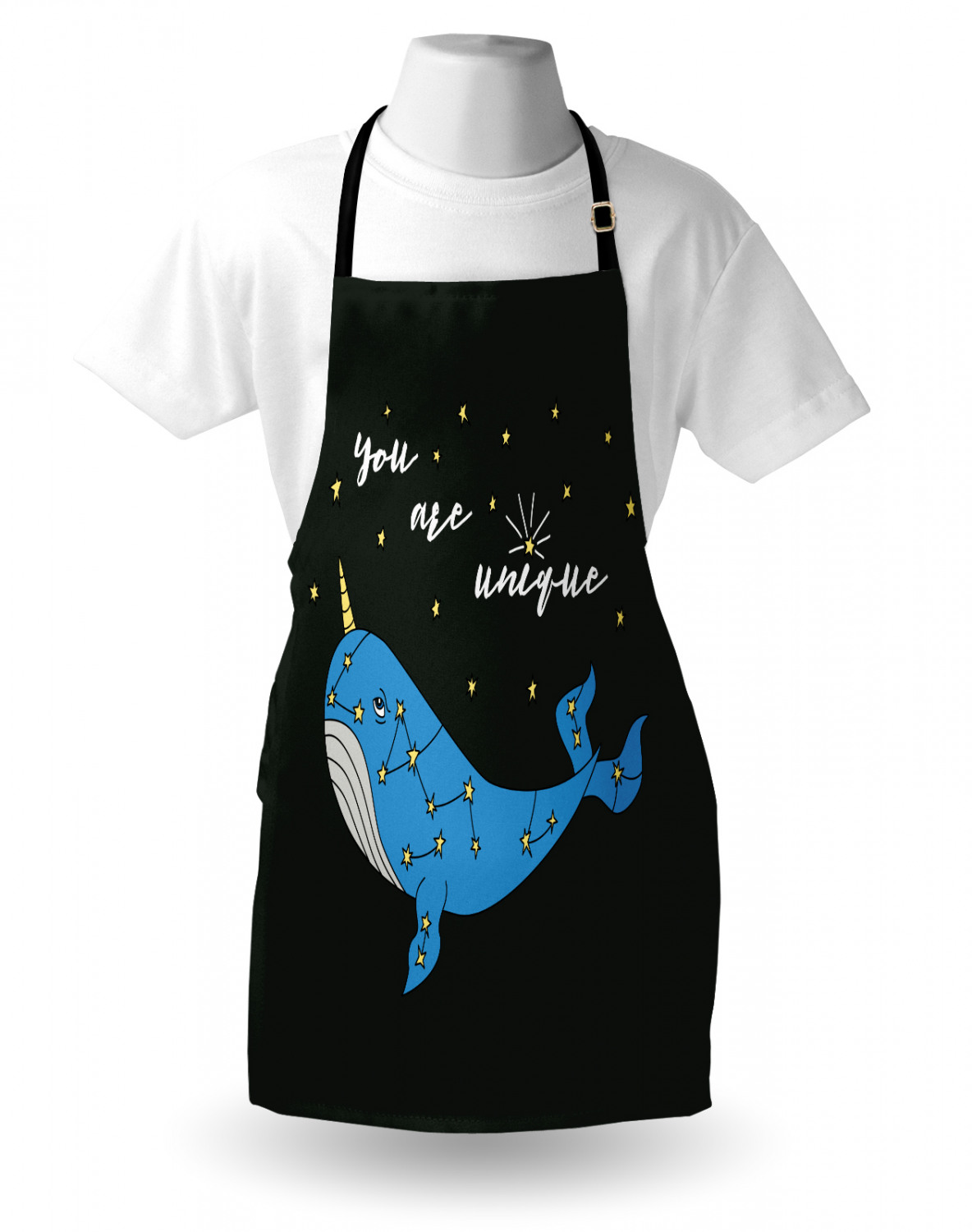 Marine Whale Apron Unisex Kitchen Bib with Adjustable Neck Cooking Baking