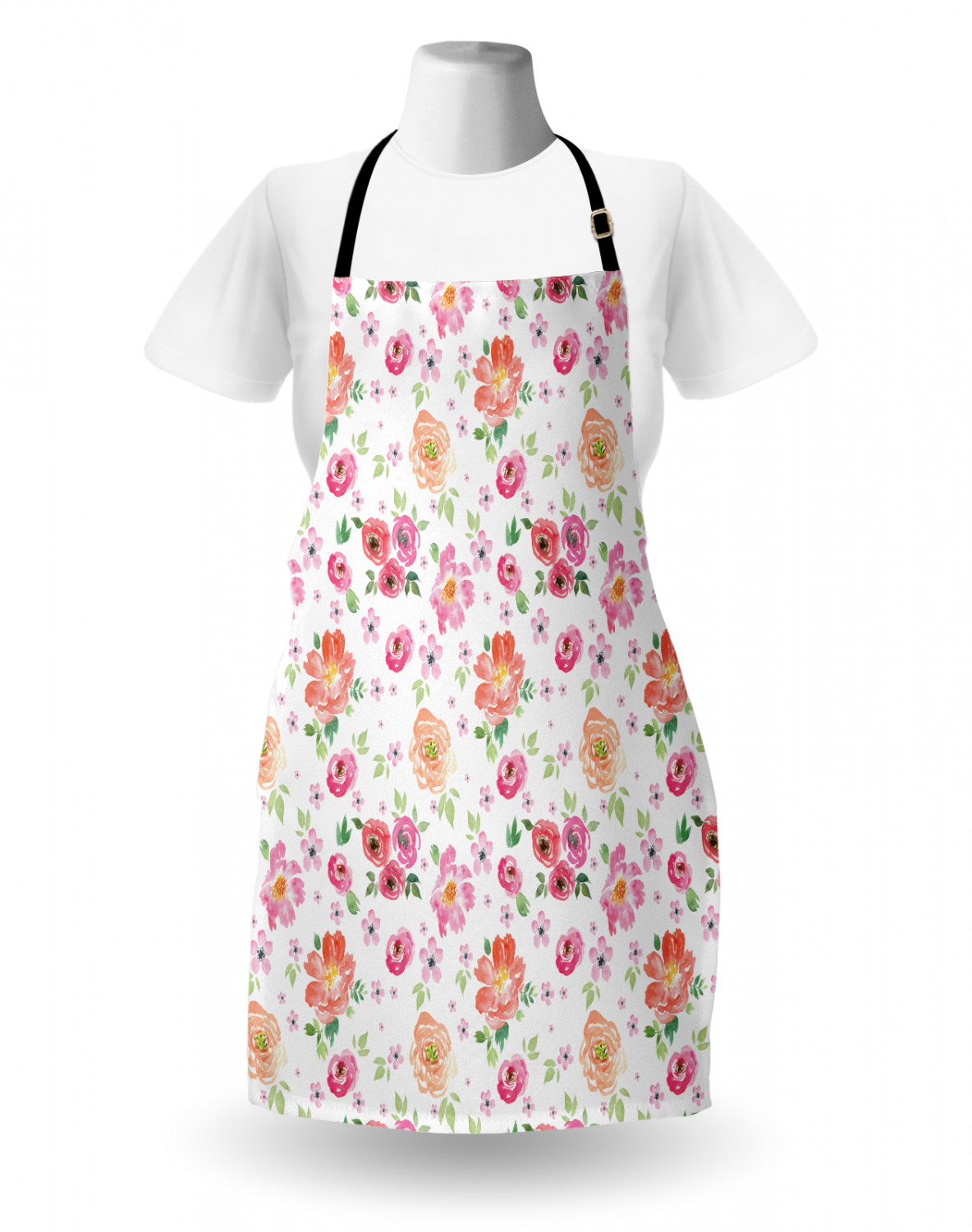 Ambesonne Pink Apron Unisex Kitchen Bib with Adjustable Neck Cooking Baking