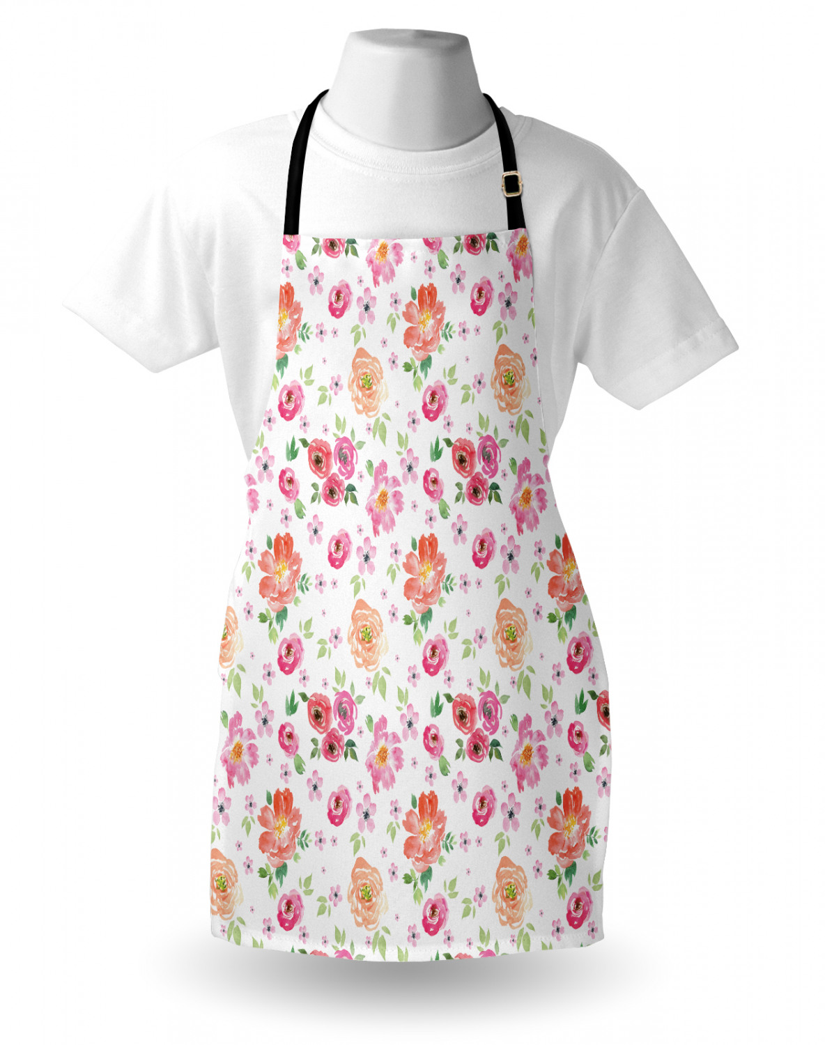 Ambesonne Pink Apron Unisex Kitchen Bib with Adjustable Neck Cooking Baking